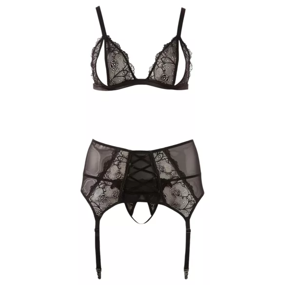Cottelli Plus Size - Ensemble lingerie grande taille - dentelle noire - XXXXL