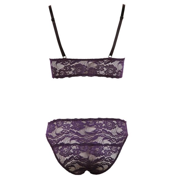 Cottelli - Ensemble soutien-gorge dentelle fleurs - violet - L