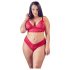Cottelli Grande Taille - ensemble soutien en dentelle douce (rouge) - 2XL