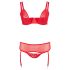Cottelli Plus Size - ensemble lingerie modulable - grande taille - rouge - 90E/XL