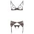Abierta Fina - Ensemble soutien-gorge dentelle scintillante (noir) - M