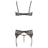 Ensemble de Soutien-Gorge Étincelant en Dentelle - Abierta Fina (Noir) - M