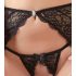 Ensemble de Soutien-Gorge Étincelant en Dentelle - Abierta Fina (Noir) - L