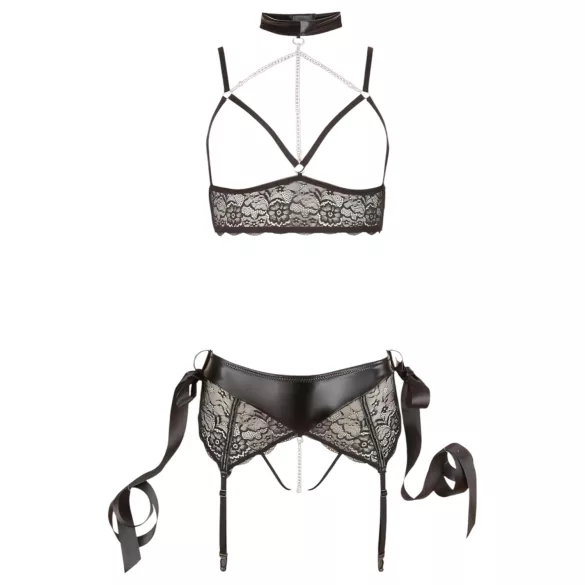 Cottelli Bondage - ensemble lingerie dentelle - 5 pièces
