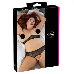   Cottelli Plus Size - ensemble soutien-gorge perlé - noir - 3XL