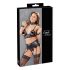 Cottelli Bondage - ensemble lingerie en dentelle brillante (4 pièces)