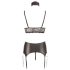 Cottelli Bondage - ensemble lingerie en dentelle brillante (4 pièces)