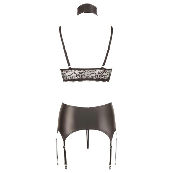 Cottelli Bondage - ensemble lingerie brillant dentelle 4 pièces - M