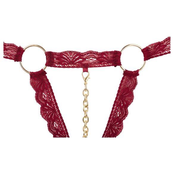 Cottelli - ensemble soutien-gorge ouvert à anneaux métal - rouge - M/L