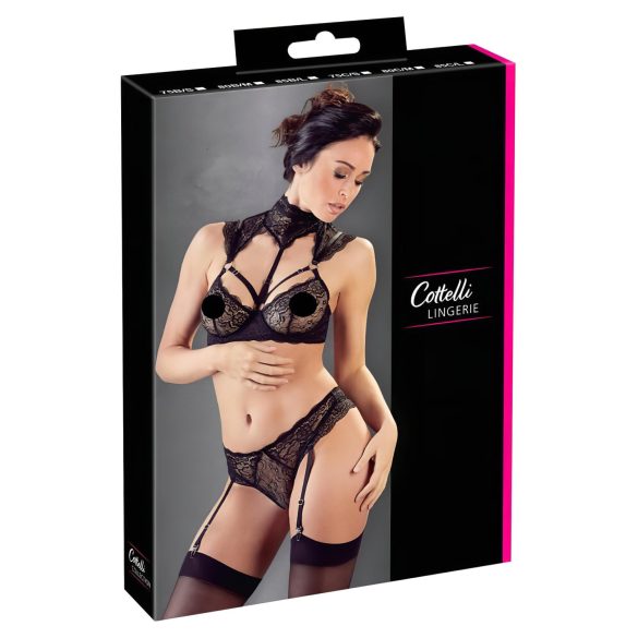 Cottelli - ensemble soutien-gorge dentelle col (noir)
