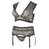 Cottelli Plus Size - ensemble lingerie en dentelle avec strass - noir