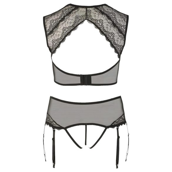 Cottelli Plus Size - ensemble lingerie en dentelle avec strass - noir - XL