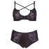Cottelli Grande Taille - soutien-gorge croisé et culotte (noir)