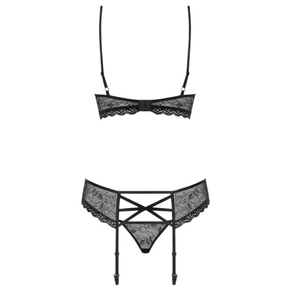 Obsessive - ensemble lingerie avec strass - noir - L/XL