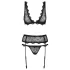Obsessive - ensemble lingerie broderie fine - noir
