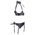 Cottelli Bondage - ensemble soutien-gorge brillant avec menottes - noir
