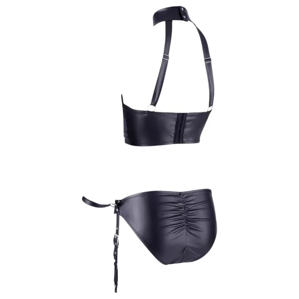 Cottelli Bondage - ensemble soutien-gorge brillant avec menottes - noir