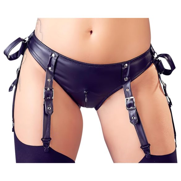 Cottelli Bondage - ensemble soutien-gorge brillant avec menottes - noir - M