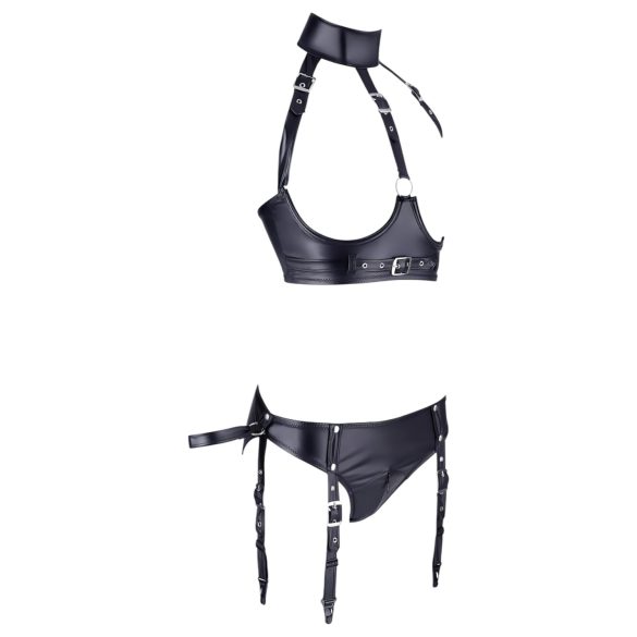 Cottelli Bondage - ensemble soutien-gorge brillant avec menottes - noir - M