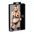 Cottelli Bondage - ensemble soutien-gorge brillant avec menottes - noir - XL