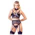 Cottelli Bondage - ensemble de lingerie dentelle avec menottes (noir)