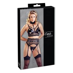   Cottelli Bondage - ensemble lingerie dentelle avec menottes - noir - M