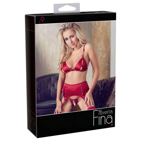 Abierta Fina - Ensemble lingerie chaîne scintillante (rouge) - M