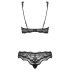 Obsessive Luvae - ensemble soutien-gorge fleurs strass - dentelle noire