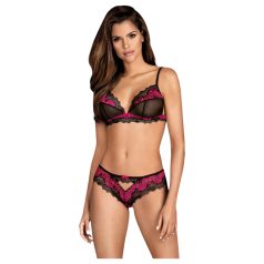Obsessive Tulia - ensemble lingerie dentelle - noir rose