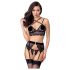 Abierta Fina - ensemble lingerie dentelle - noir - lot de 3 pièces - M