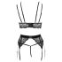 Abierta Fina - ensemble lingerie dentelle - noir - lot de 3 pièces - M