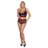 Cottelli Curvies - ensemble lingerie en dentelle fleurie (noir)