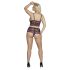 Cottelli Plus Size - ensemble soutien-gorge fleuri (noir-violet)