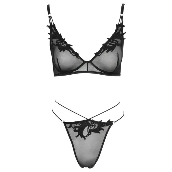 Cottelli - ensemble soutien-gorge dentelle transparent (noir)