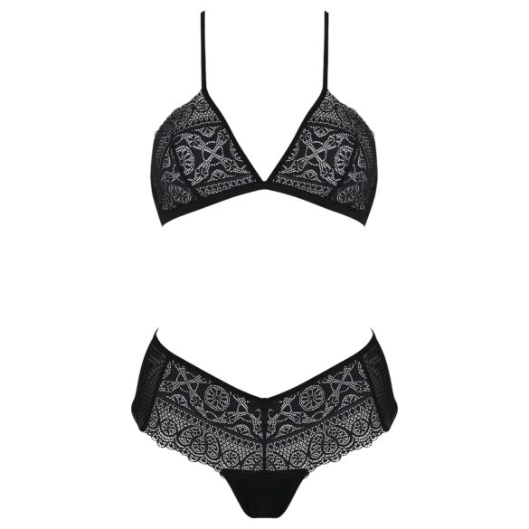 Ensemble Bikini Dentelle Éco Kerria - Passion (noir) - L/XL