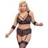 Cottelli Bondage Plus Size - Ensemble soutien-gorge dentelle (noir) - 4XL