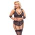 Cottelli Bondage Plus Size - Ensemble soutien-gorge dentelle (noir) - 4XL