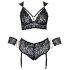 Cottelli Bondage Plus Size - Ensemble soutien-gorge dentelle (noir) - 4XL