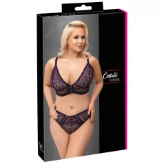   Cottelli Plus - Ensemble soutien-gorge transparent motifs (violet)