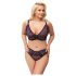Cottelli Plus - Ensemble soutien-gorge transparent motifs (violet) - 2XL