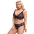 Cottelli Plus - Ensemble soutien-gorge transparent motifs (violet) - 2XL