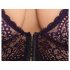 Cottelli Plus - Ensemble soutien-gorge transparent motifs (violet) - 2XL