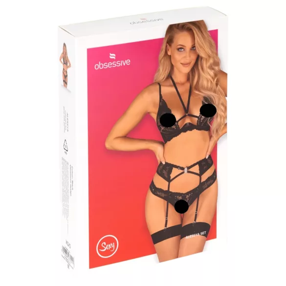 Obsessive Alessya - Ensemble de lingerie dentelle (noir)