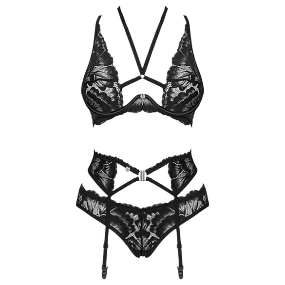 Obsessive Alessya - Ensemble de lingerie dentelle (noir)