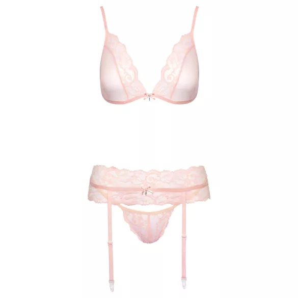 Kissable - ensemble lingerie dentelle - rose - L/XL
