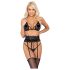Ensemble soutien-gorge baiser - noir avec ceinture - L/XL