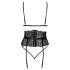 Ensemble soutien-gorge baiser - noir avec ceinture - L/XL