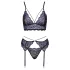 Cottelli - Ensemble 3 pièces dentelle (noir-violet) - XL