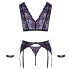 Cottelli Bondage - ensemble lingerie et menottes (noir-violet)
