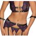 Cottelli Bondage - ensemble lingerie et menottes (noir-violet) - L
